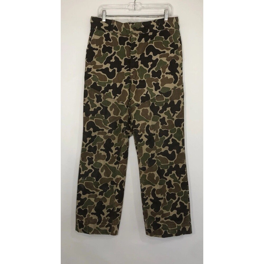 VTG RedHead Bone Dry Duck Canvas Camo Pants Water Resistant Old School 34 X 31.5